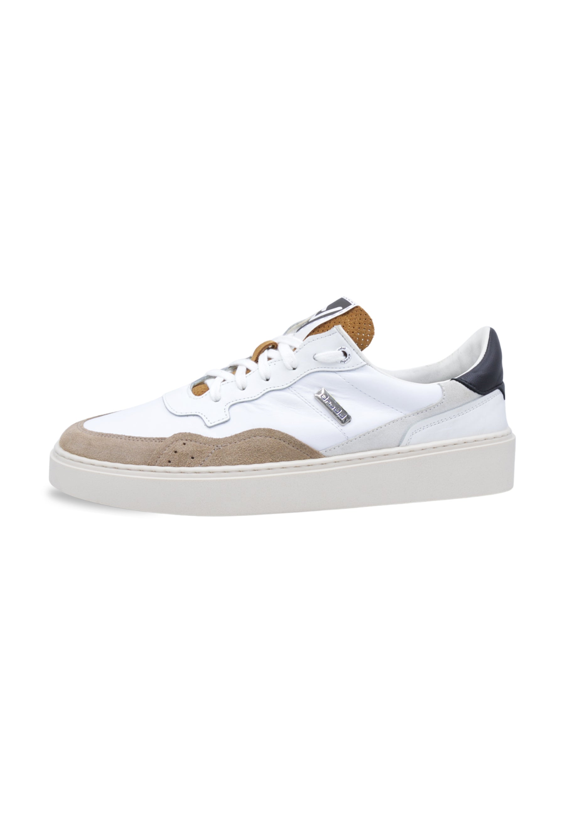 Sneakers in pelle e camoscio white e beige - D-Zeus 2.0
