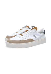 Sneakers in pelle e camoscio white e beige - D-Zeus 2.0
