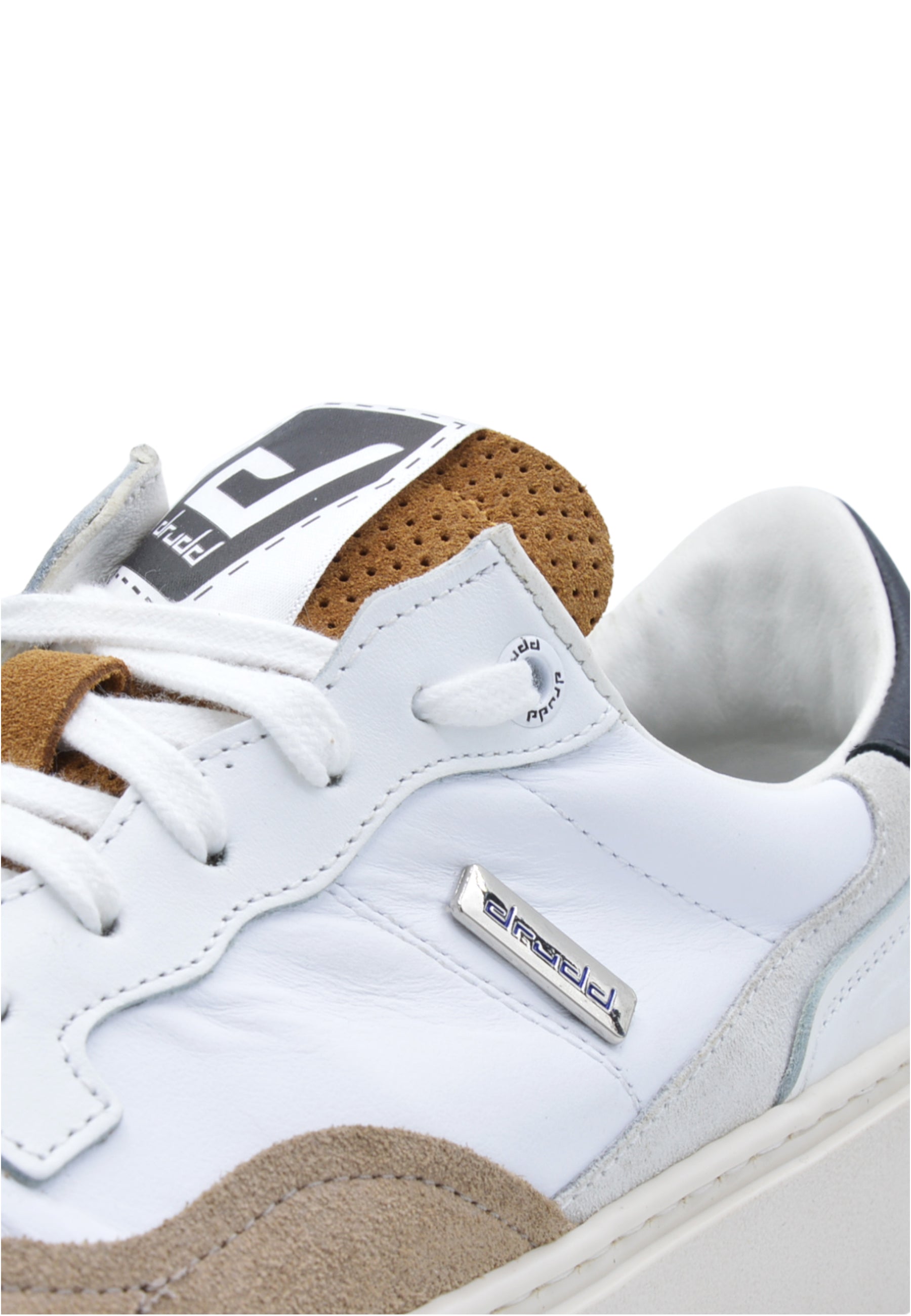 Sneakers in pelle e camoscio white e beige - D-Zeus 2.0