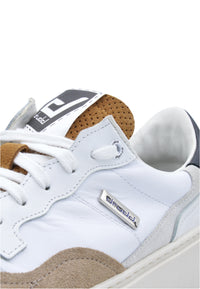Sneakers in pelle e camoscio white e beige - D-Zeus 2.0