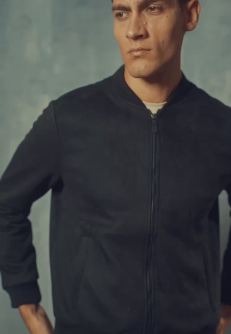 Giubbino in simil camoscio - D-Jacket Nero