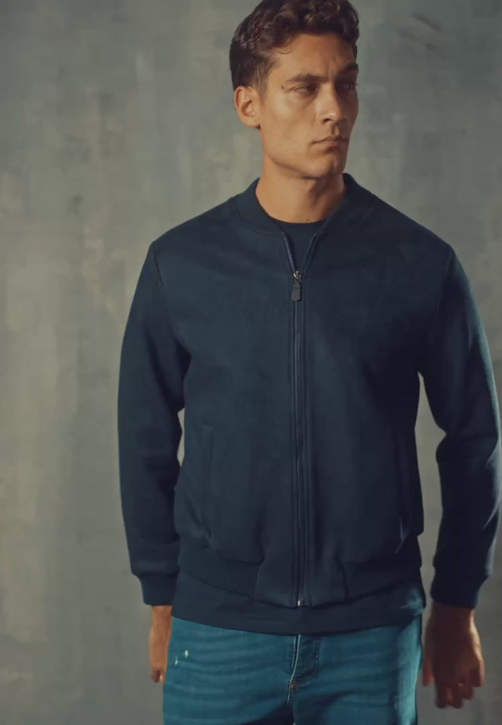 Giubbino in simil camoscio - D-Jacket Blu