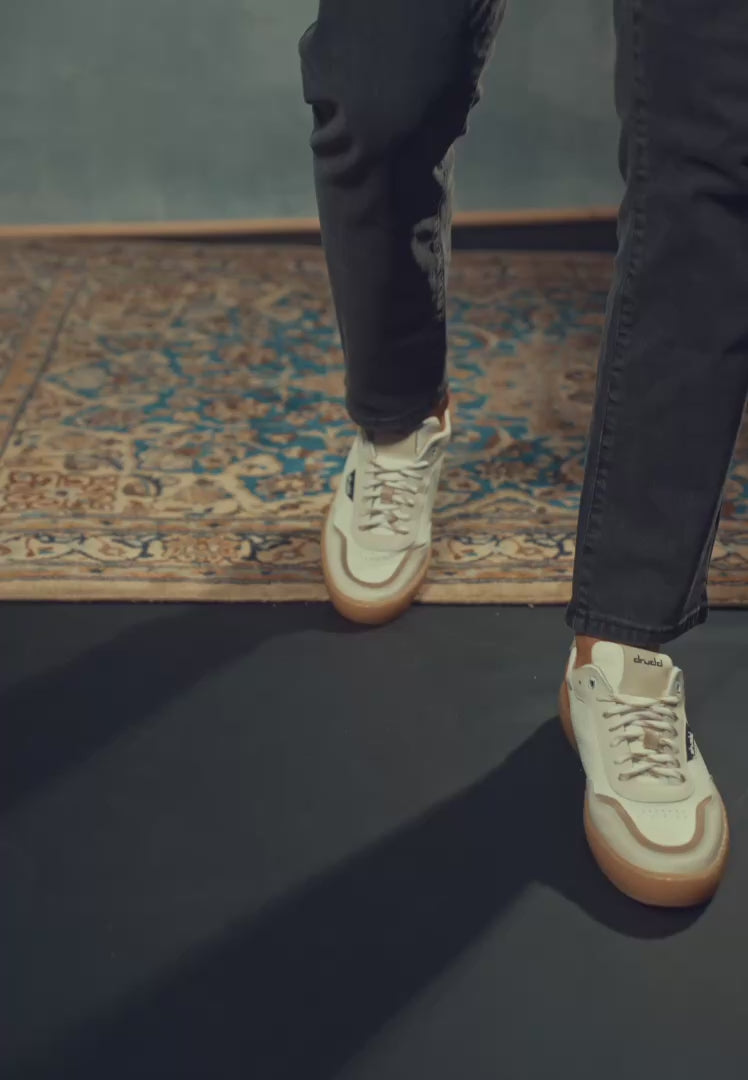 Sneakers in pelle e camoscio bianco e beige - D-Bowery