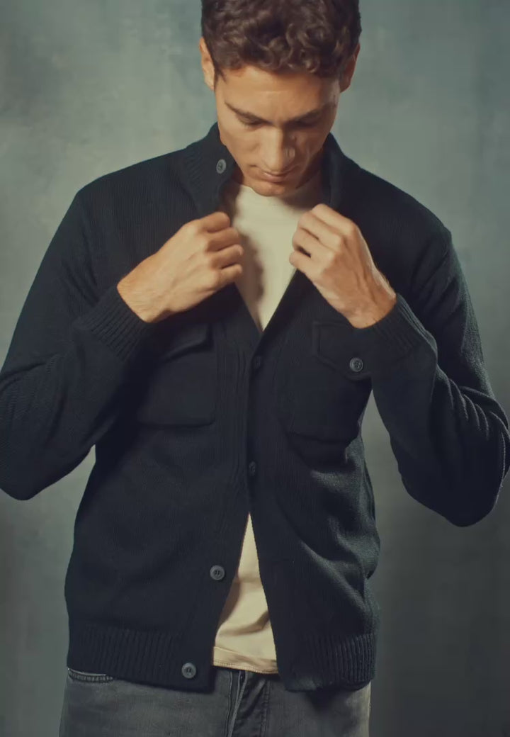 Giacca in lana con bottoni - D-Jacket Nero