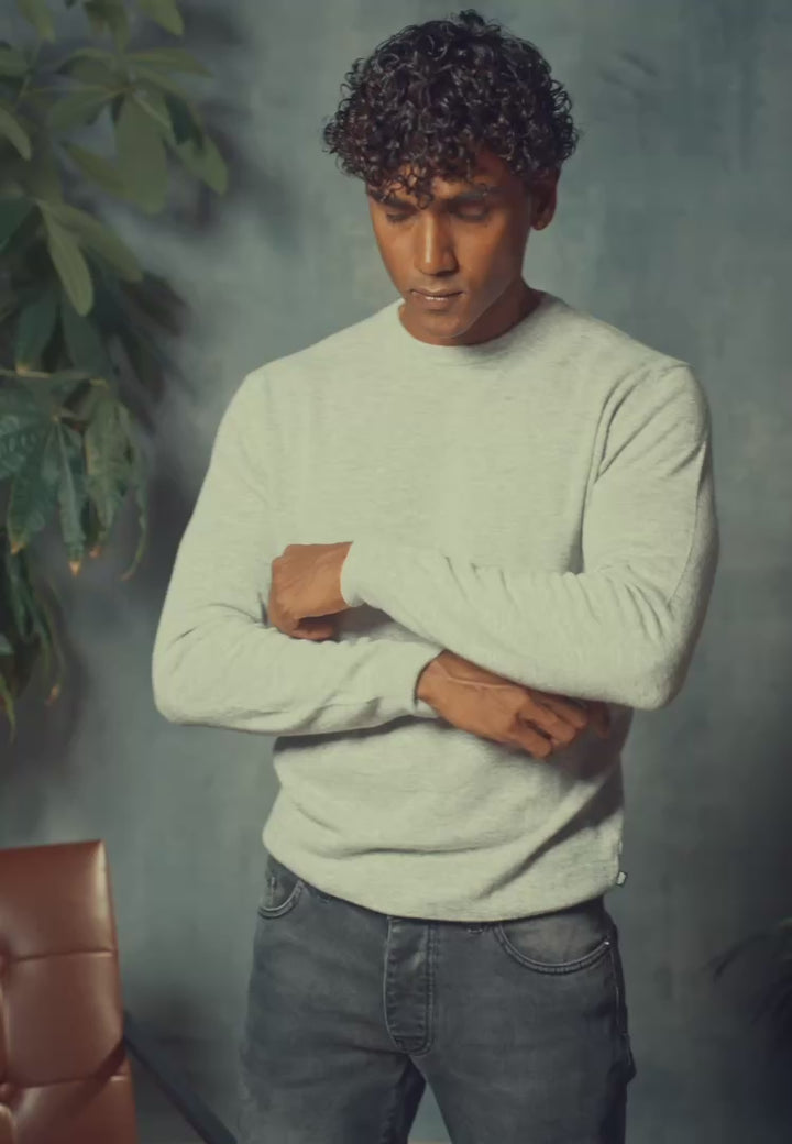 Maglione giro collo misto cashmere - D-Crew grigio