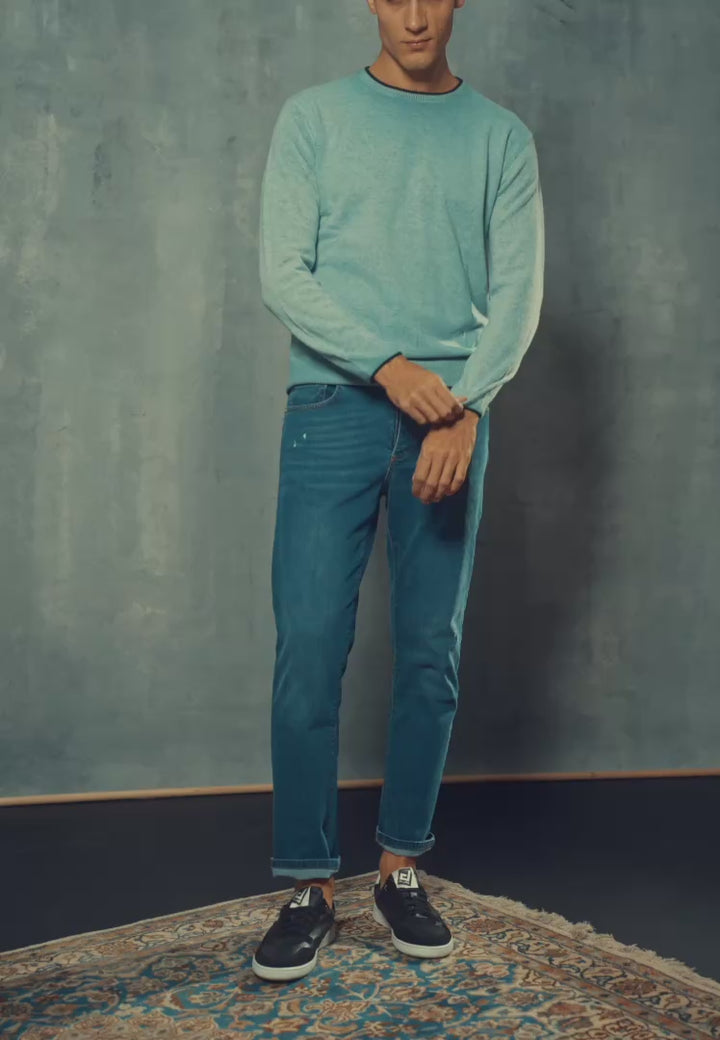 Maglione giro collo in Lana - D-Cold light green