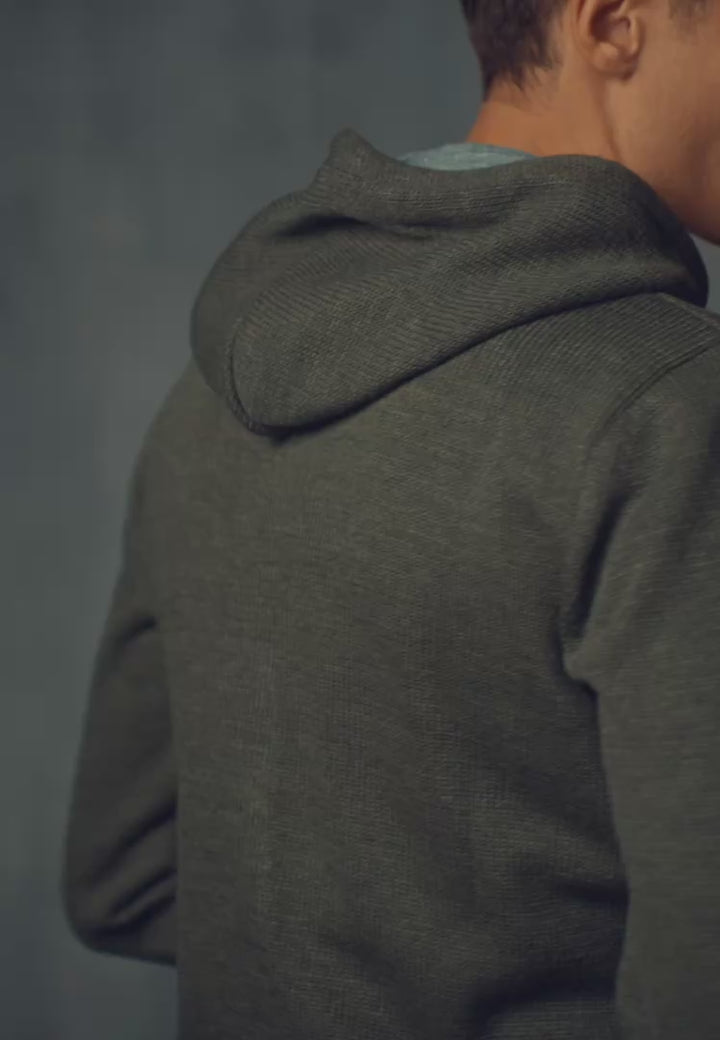 Cardigan con Zip misto Lana - D-Elbert verde
